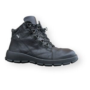 ECCO Men's Black Leather Hiking Boots Size 6 Waterproof Outdoor Women's 8